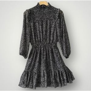 Ruffled Neck Mini Dress- Size Small